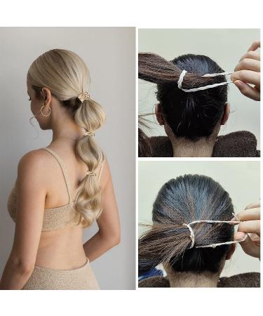 Mity Rain 20 Pcs Crystal Boho Hair Ties Set for Women & Girls - No Damage Elastic Ponytail Holders - 5 Cute Styles for Thick & Thin Hair - Black/Beige - Buy Online on GoSupps.com