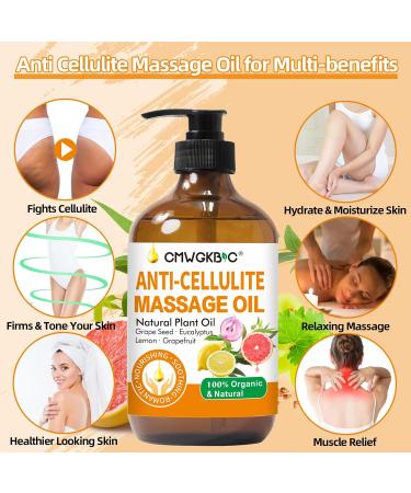 Anti Cellulite Massage Oil - Skin Tightening & Firming Treatment for Thighs & Butt | Moisturizing Body Oil for Cellulite Removal - Buy Online on GoSupps.com