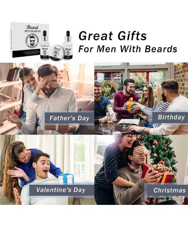Men's Beard Grooming Kit: Shampoo, Oil, Balm Gift Set - Christmas Beard Care Gifts for Him - Buy Online on GoSupps.com