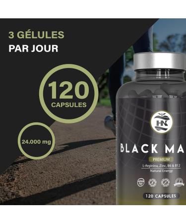 Black Maca Extra Strong 24000mg - 120 Capsules - Black Maca Extract 20:1 Improves Performance Men and Women Macca L-Arginine Zinc Vitamin B6 and B12 for Fighting Fatigue and Stress Oxidant - Buy Online on GoSupps.com