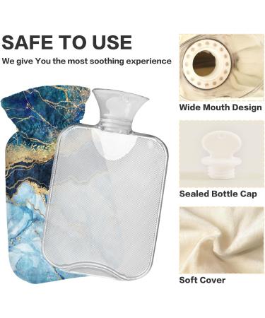 Marble Hot Water Bottle with Cover - Pain Relief & Compress | 1L Heating Pad for Hot & Cold Therapy - International Shipping Available - Buy Online on GoSupps.com