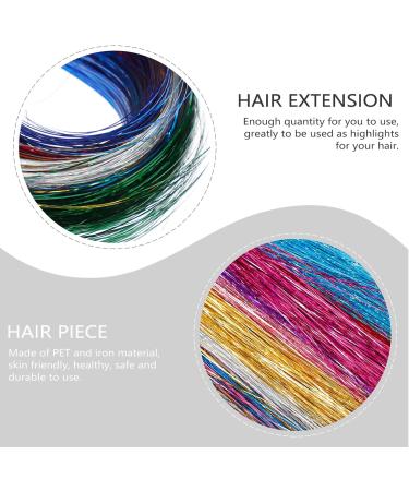 Lurrose 1 Set Piece hair color strip straight long hair strand highlights curly hairpieces hair sparkle strands clip in hair extension hair glitter strands hair strands iron prom tool - Buy Online on GoSupps.com