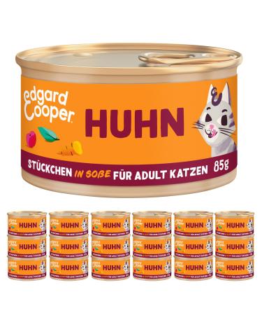 Edgard & Cooper cat food wet grain -free cat adult adult or active wet feed natural pieces in sauce 85g x 18 chicken tasty and balanced chicken 85 g (18 Pack)