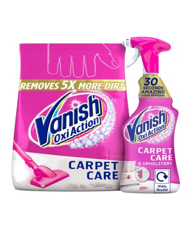 Vanish Gold Oxi Action Upholstery + Carpet Cleaning Kit: 1 Stain Remover Spray 500ml + 1 Large Area Powder 650g 30 Seconds Stain Removal Eliminates Even Strong Odours Upholstery & Soft Furnishing - Buy Online on GoSupps.com