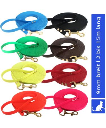 Bio -line light cat leash from Biothane - 2 m long and 9mm wide I in dark brown I tow leash leash with hand loop for small and large cats 2 m dark brown
