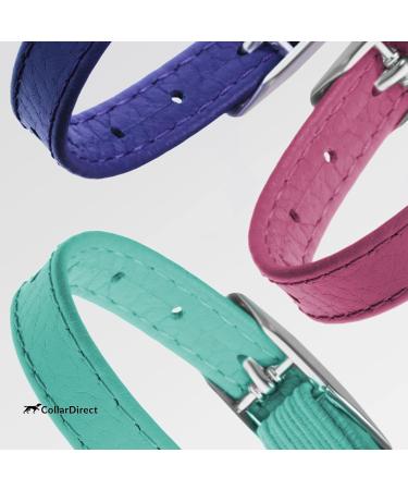 Collardirect Leather Cat Safety Collar | Elastic Belt & Bell | Adjustable 15-18 cm | Available in Black Blue Red Orange Green Pink - Buy Online on GoSupps.com
