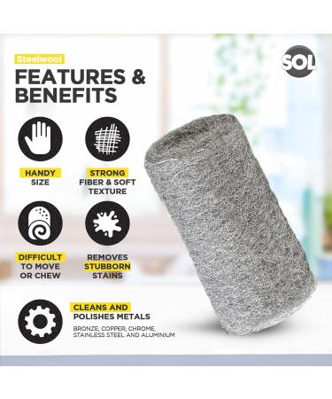 24pk Steel Wool Mice | Wire Wool Mice Grade 0 Steel Wool for Cleaning & Closing Small Holes Fine Wire Wool Rats Roll | Wire Wool 0 Wire Wool for Wood Wire Wool For Metal Fine Steel Wool Rodent Control - Buy Online on GoSupps.com