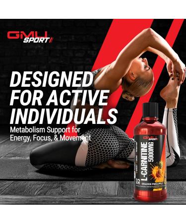 GMU SPORT L Carnitine Liquid 5000mg Supplement for Metabolic Support - L-Carnitine Supplements Supports Weight Management & Muscle Recovery Increased Endurance & Energy Booster - 32 Servings - Buy Online on GoSupps.com