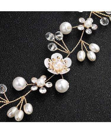 Crystal Pearl Bridal Headband | Bohemian Leaf Hair Vine | Wedding Hair Accessories - Buy Online on GoSupps.com