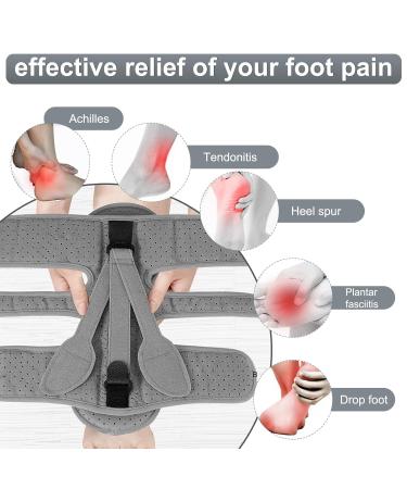 Cheerlink Adjustable Plantar Fasciitis Night Brace | Breathable Foot Relief for Plantar Fasciitis & Achilles Tendonitis - Gray - Buy Online on GoSupps.com