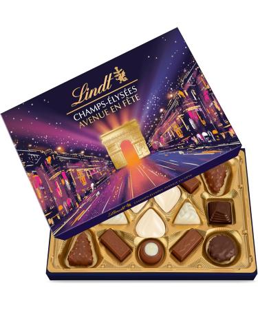 Lindt - Bo te CHAMPS- LYS ES dition Avenue en F te - Assortiment de Chocolats au Lait Noirs et Blancs - Pralin s Croustillants et Onctueux - Id al pour No l 177g - Buy Online on GoSupps.com