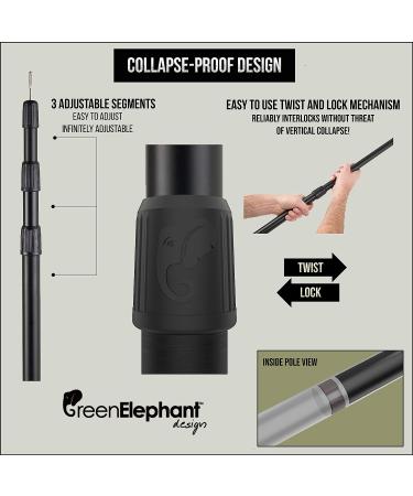 Green Elephant Telescoping Tarp Poles - Set of 2 | Adjustable & Lightweight Aluminum Tent Poles | Portable Replacement for Tarp | Black - Buy Online on GoSupps.com