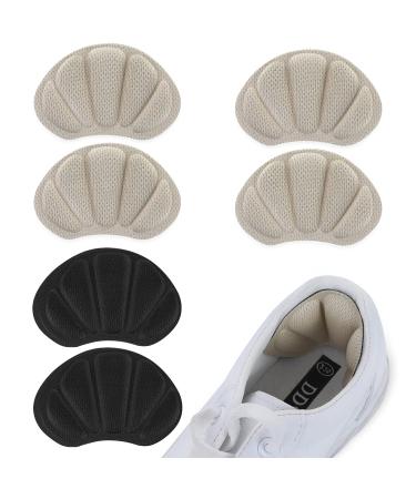Sibba 3 Pairs High Heel Pads Grips Shoes Cushion Inserts Too Big Loose Sneaker Filler Back Pad Protectors Repair Liners Fit Tighter Grip Blisters Pain Prevention Slip Ankle Foot Women (2 Beige1 Black)
