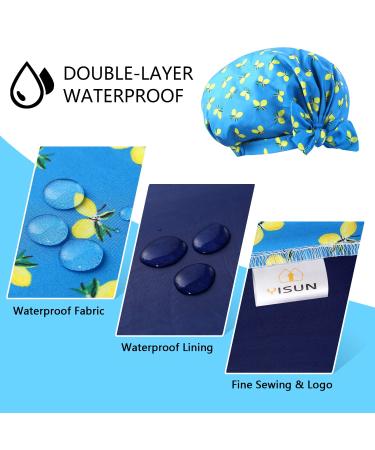 YISUN Shower Caps for Women - 2 PACK Double Layer Waterproof Bath Cap - Reusable & Elastic Band - Buy Online on GoSupps.com