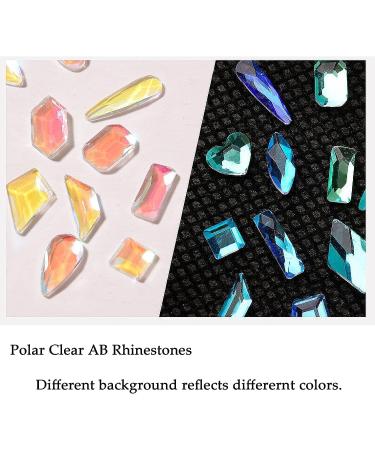 100PCS Mixed AB Crystal Nail Rhinestones - Round Multi Sizes Shapes Glass Gems for Nail Art, DIY Crafts, Jewelry - Translucent Aurora - Buy Online on GoSupps.com