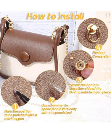 40 Pieces Gold D Rings Rivets for Leather Crossbody Purse Craft - Bag Hardware - Buy Online on GoSupps.com