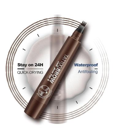 Dark Brown Waterproof Eyebrow Pencil - 24H Stay, Natural Look Makeup Pen - Buy Online on GoSupps.com