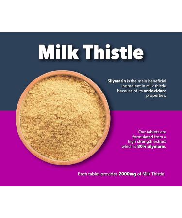 High Strength Milk Thistle Tablets 4000mg - 90 Vegan Tablets - Liver & Gallbladder Support - UK Made - Buy Online on GoSupps.com
