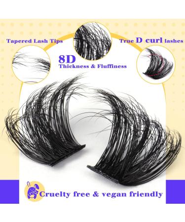 Cluster Lashes Kit 300D Thick Eyelash Extension Kit DIY Individual Eyelashes DD Curl Russian Eyelashes Individuals Kit Fluffy Lash Clusters Extensions with Bond and Seal Lash Tweezers by Goddvenus F-300D lash extension kit - Buy Online on GoSupps.com