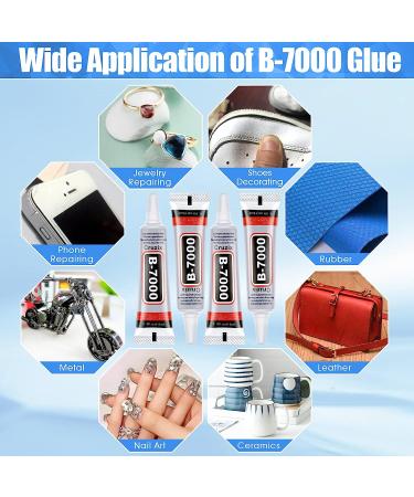 B-7000 Clear Rhinestone & Bead Adhesive 4x15 ml/0.5 oz - Ideal for Jewelry, Crafts, Clothes, Shoes, Cell Phone Repair - Buy Online on GoSupps.com