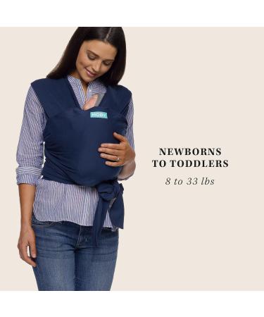 MOBY Midnight Classic Baby Wrap Carrier - 100% Cotton, One Size Fits All, Breathable and Stretchy - For Newborn to Toddler up to 33lbs - Buy Online on GoSupps.com
