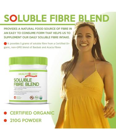 Healthology SOLUBLE FIBRE BLEND | Fibre Powder Supplement | Organic Fiber Supplement | Digestive Health Lower Cholesterol Blood Sugar Support Appetite Control Natural Weight Loss - Buy Online on GoSupps.com