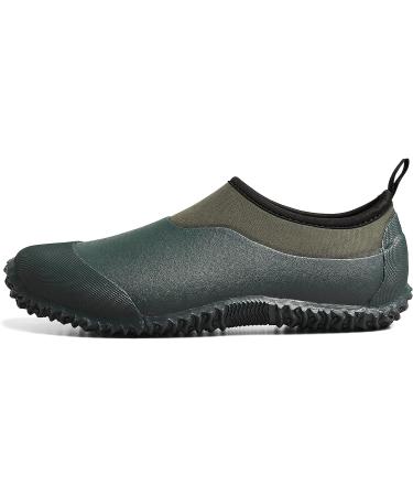 TENGTA Unisex Waterproof Garden Shoes Rain Boots Car Wash Footwear - Dark Green - Size 12.5 Women/11 Men - Buy Online on GoSupps.com