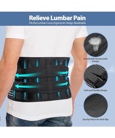 Back Support Belt for Lumbar Spine - Breathable Adjustable Back Ribbon for Men & Women | Posture Correction - Size L (95-115cm) - Comfortable & Durable - Buy Online on GoSupps.com