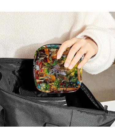 Animal Print Period Bag - Sanitary Napkin & Makeup Storage Pouch - Buy Online on GoSupps.com