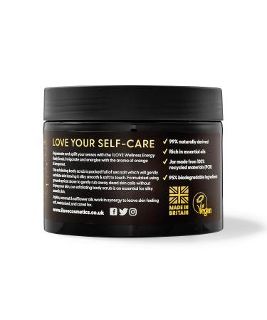 I Love Wellness Energy Body Scrub | Natural Orange & Bergamot Essential Oils | Vegan Exfoliator for Glowing Skin | 350g - Buy Online on GoSupps.com