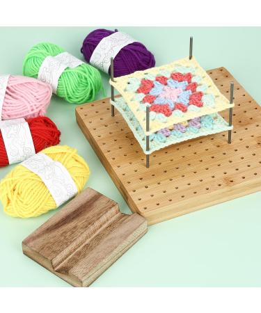 8 Bamboo Crochet Blocking Board Kit with Stainless Steel Rod Pins- Perfect Gift for Granny Squares Enthusiasts - Buy Online on GoSupps.com