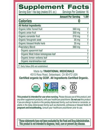 Traditional Medicinals Motherâ€™s Milk Herbal Tea - 16 Bags (Pack of 3) - Organic & Natural - Buy Online on GoSupps.com
