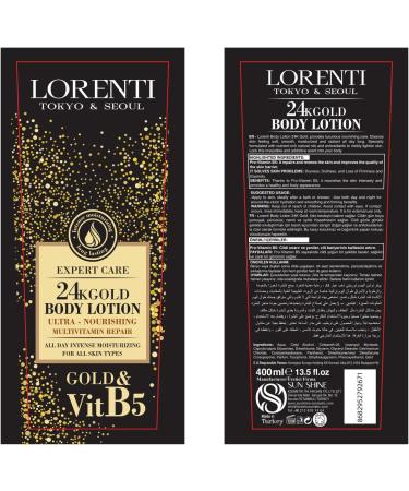 Lorenti Body Cream Lotion | 24K Gold Body Lotion | Ultra Nourishing Multi Vitamin Repair 400ml - Buy Online on GoSupps.com