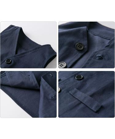 Volunboy Baby Boys Gentleman Suit 4 PCS Set | Formal Waistcoat Outfit with Wedding Shirts, Vest, and Bow Tie | 9-12 Months | Navy White - Buy Online on GoSupps.com
