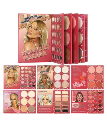 Beginner Makeup Kit: 6-Panel Book-Shaped Matte Lip Gloss Face Highlighter Blush Cosmetic Palette | Scene Travel Quotes Photography For Mother Wife Girlfriend