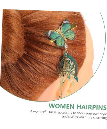 DOITOOL 1 Pair Tulle Butterfly Hair Clip Hair Barrettes Hair Pin Hair Claw Clips for Women Snap Barrettes for Women Butterfly Hair Accessories Classic Tassel Barrette Pair Clip - Buy Online on GoSupps.com