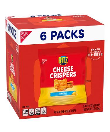RITZ Cheese Crispers Cheddar Chips 0.75 oz Snack Packs - School Lunch Box Snacks (Pack of 24) - Buy Online on GoSupps.com