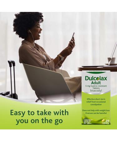 Dulcolax Adult 5mg Gastro-resistant Tablets - Fast Constipation Relief, 20 Count Pack - Buy Online on GoSupps.com