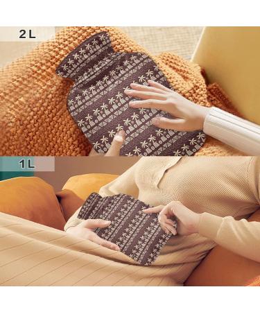 2L Palm Ethnic Hot Water Bottle with Cover - Pain Relief & Winter Hand Feet Warmer | International Shipping - Buy Online on GoSupps.com