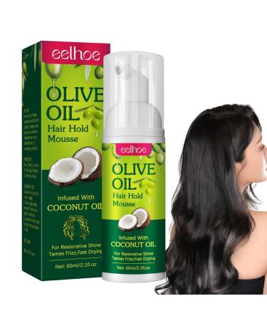 Mousse Hair Foam - Natural Moisturizing Hair Mousse 60ml for Hair Styling | Frizz Control Curly Hair Mousse for Women Braids Wraps Wigs Waves Long-lasting Smooth Hold Moslate