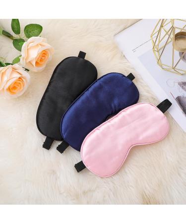 Buy Silk Eye Masks for Sleep - Adjustable Strap 3 Pack Soft Satin Sleep Masks for Women & Men | Travel Blackout Eye Cover - Buy Online on GoSupps.com