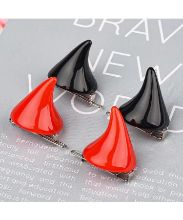 NAUZE Devil Horn Hairpin Halloween Costume Accessories Girl Cartoon Headdress Holiday party Cosplay Jewelry (Red) - Buy Online on GoSupps.com