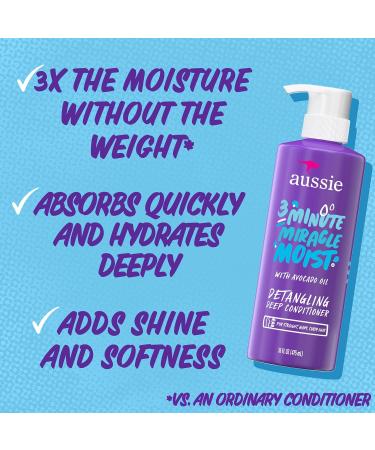 Aussie Total Miracle Shampoo Conditioner and 3 Minute Miracle Treatment Bundle Pack & Deep Conditioner for Dry Hair with Avocado and Jojoba Oil 3 Minute Miracle Moist Paraben Fr - Buy Online on GoSupps.com