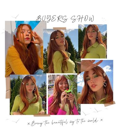 Blonde Unicorn Auburn Red Wig with Bangs for Women - Long Natural Synthetic Cosplay Wig - Buy Online on GoSupps.com