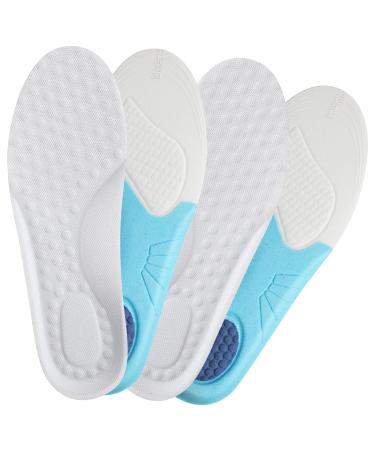 2 Pairs Cut to Fit Shoe Insoles for Kids Soft Breathable Memory Sponge Shoe Inserts Shock Absorption Cushioning Shoe Sole Prevent Blisters Feet Relief (8.74-9.33in)