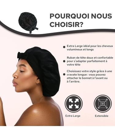 ENOR BEAUTY Women's Night Silk Cap - Protects Hair Fibre - Natural Care for Dry and Brittle Hair - Charlotte Sleep Scarf - All Types of Afro Hollowy Hair - Night Silk Sleeping Cap (Black) - Buy Online on GoSupps.com