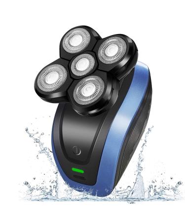 Electric Shaver Razor for Men 2 in 1 Bald Head Shaver Beard Trimmer Professional USB Rechargeable Hair Razor with 5 Rotary Head Washable Electric Shaver