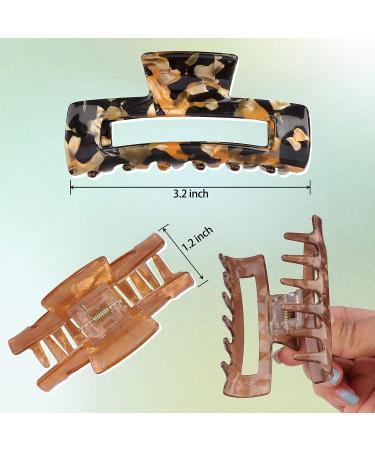 Magicsky 10 Pcs Marble Tortoise Acrylic Hair Claw Clips for Women - Cute Butterfly Barrettes Pins - Aesthetic Styling Accessories in Brown Opal Pink Multicolor - Buy Online on GoSupps.com