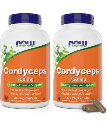 NOW Foods Cordyceps 200 Capsules (Pack of 2)