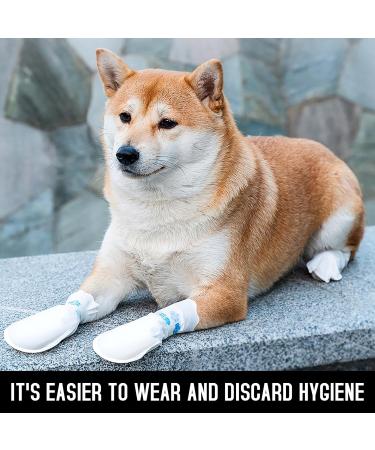 Dog Boots for Injured Paws Waterproof 20pcs Dog Socks Paws Stop Licking for Injury Protection Premium Material Dog Shoes for Injured Paws Suitable for Walking Running Hiking(S) - Buy Online on GoSupps.com